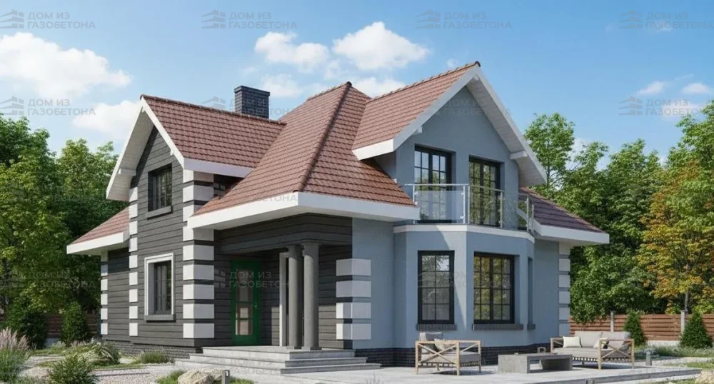 Проект Двухэтажный дом 14 на 13, 209 м2