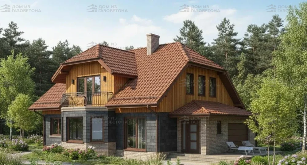 Проект Двухэтажный дом 12 на 13, 217 м2