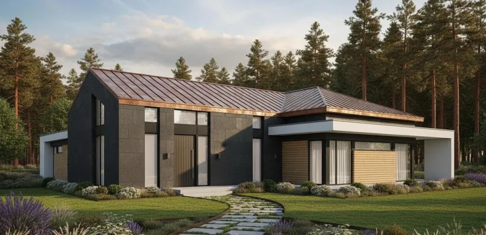 Проект Одноэтажный дом 14 на 17, 165 м2