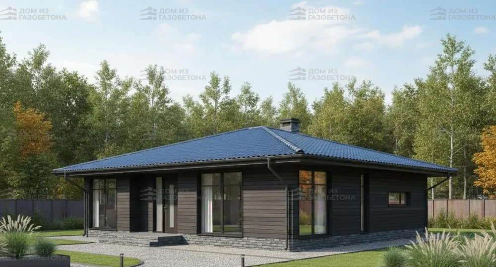 Проект Одноэтажный дом 14 на 13, 129 м2