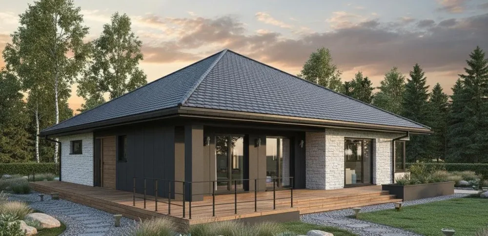 Проект Одноэтажный дом 14 на 14, 161 м2