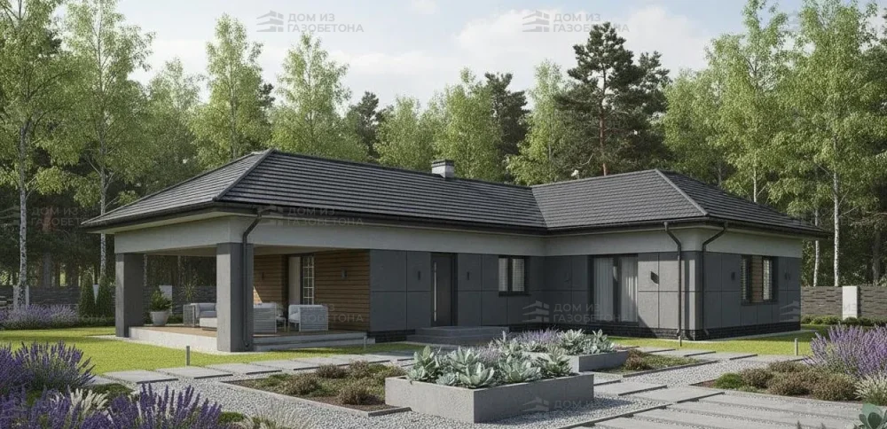 Проект Одноэтажный дом 20 на 18, 212 м2