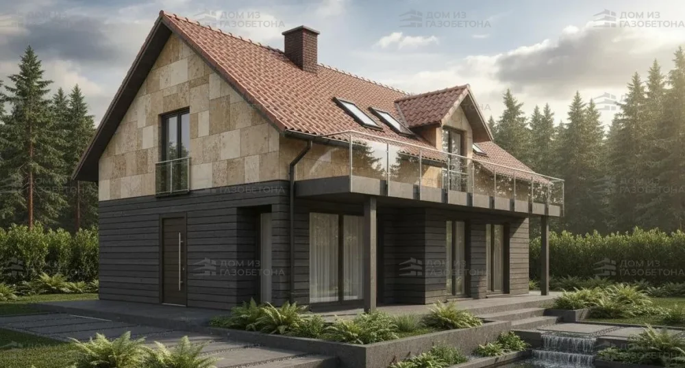 Проект Двухэтажный дом 13 на 7, 140 м2