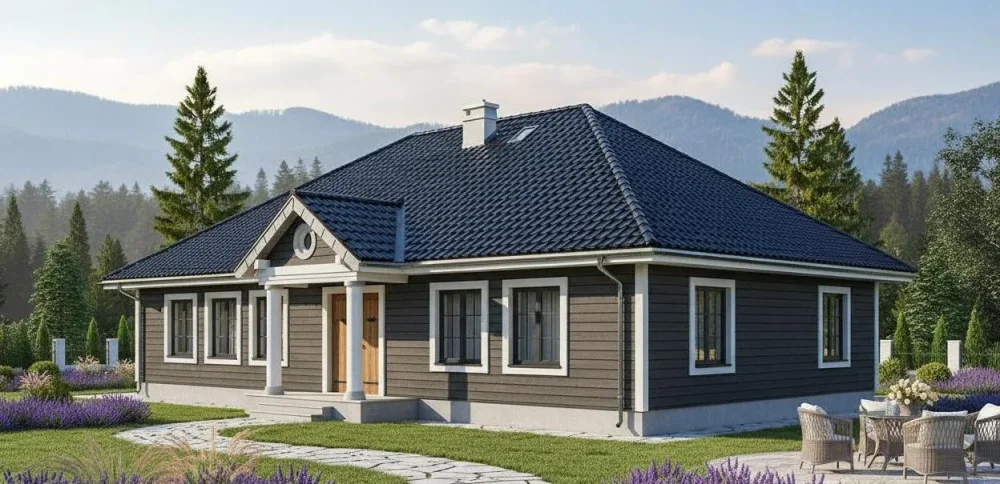 Проект Одноэтажный дом 16 на 12, 136 м2